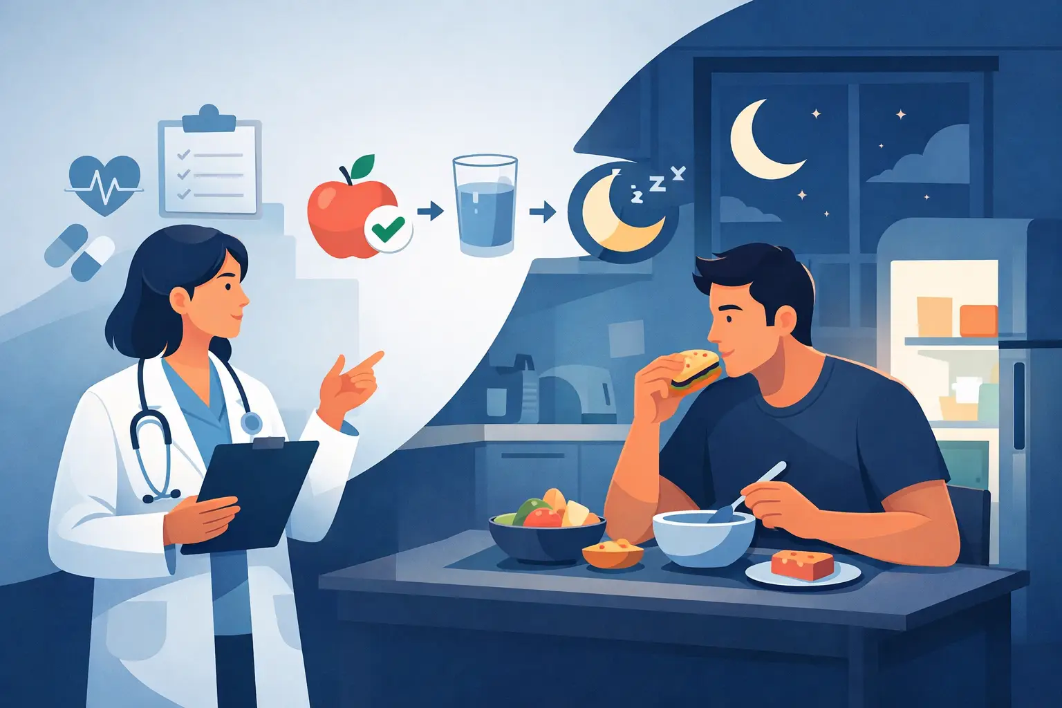 Mejores estrategias médicas para hambre nocturna